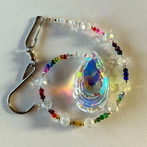 ✨ Handmade rainbow crystal suncatcher w crystal prism 🌈🌞 Window or Car decor